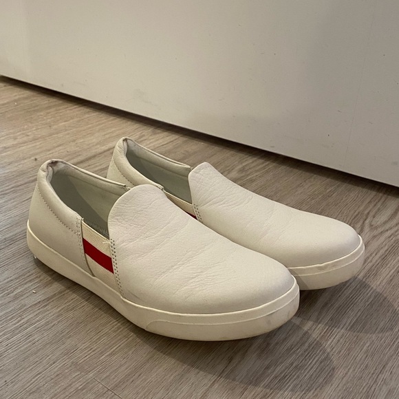 Roots Canada White Leather Flat Loafers Size 7 - Picture 3 of 4